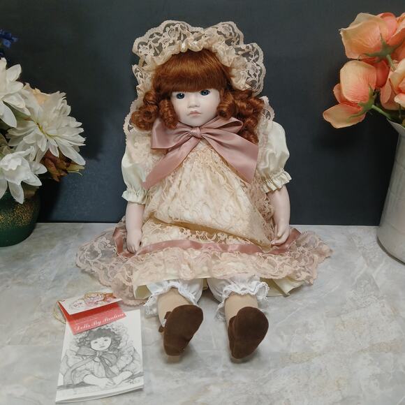 Heirloom Porcelain Doll Red Curly Hair by Pauline Bjonness Jacobsen LE #264/2000 - Picture 1 of 10